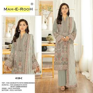 ชุดปากีสถานที่มีคุณภาพสูงปักลายเรียงตามลำดับ3มม. เสื้อผ้าทำงานปากีสถาน - Product Image 3