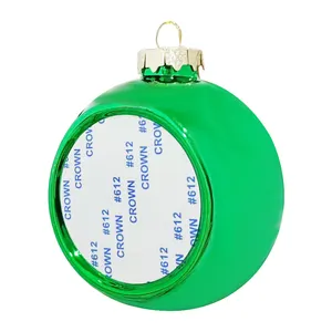 Sublimation Blank Christmas Ball Ornament Sublimation 80mm Christmas Tree Hanging Decorations Glass Ball