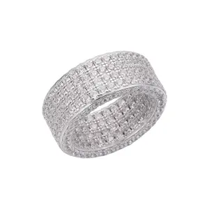 Anéis de prata esterlina 925 Hip Hop com micro inserção CZ e diamantes completos, joias da moda com gelo para homens, novidade da moda