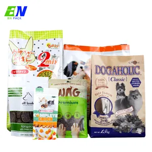 Custom Printing 200g 500g 1000g Dry Dog Treat Food Packing Bag Reseal Flat Bottom Packing Pouch With Euro Hole