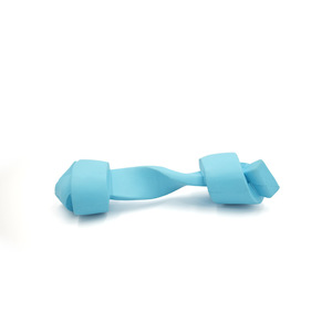Chewable Dental <b>Dumbbell</b> Dog Toy Medium Blue Natural Rubber Chew Toy For Puppy Training And Teething - Product Image 1