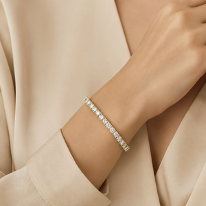 <span class=keywords><strong>Bracelet</strong></span> Tennis en Or 18 carats avec Pierres <span class=keywords><strong>Swarovski</strong></span>, Bijoux Perlés de Luxe pour Femme, Mariage et Fêtes - Product Image 3