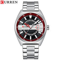 Reloj Deportivo de Cuarzo para Hombre, Estilo Cronómetro, Esfera con Detalles de Engranajes, Visualización de Fecha, Correa de Acero Inoxidable, Resistente al Agua, Reloj de Pulsera Moderno