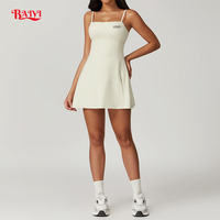 Robe de sport rembourrée respirante unie pour femme, anti-exposition, dos nu, pour tennis et golf, avec soutien-gorge intégré, tenue athlétique d'été