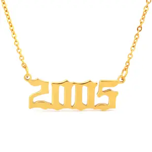 New Fashion Year Number Necklaces Gold Color Long Chain Custom Year 1989 to 2019 Friendship Birthday Gift Birth Gift For Women