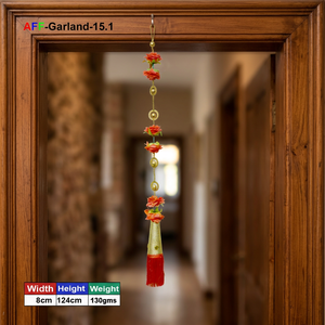 Guirlande suspendue florale artificielle moderne avec des roses oranges, résistante aux UV et écologique, pour mariage, festival, décoration de la maison - Product Image 2