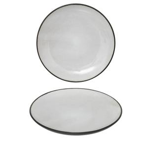 Assiette à dessert modèle DIANA en céramique beige/noire D. 21CM H 2.7CM - Product Image 1