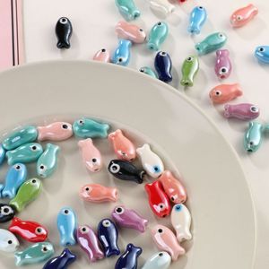 Perles en céramique, perles en forme de <span class=keywords><strong>poisson</strong></span>, perles d'animaux marins pour la fabrication de bijoux DIY - Product Image 3