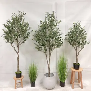 Customized thick rod, encrypted, artificial potted olive tree, artificial olive tree for indoor and outdoor home decoration