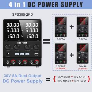 NICE POWER 30V 5A <span class=keywords><strong>fuente</strong></span> <span class=keywords><strong>de</strong></span> alimentación <span class=keywords><strong>de</strong></span> CC <span class=keywords><strong>de</strong></span> doble canal 60V 48V 10A regulador ajustable <span class=keywords><strong>fuente</strong></span> <span class=keywords><strong>de</strong></span> alimentación conmutada reparación <span class=keywords><strong>de</strong></span> teléfonos SPS305-2KD - Product Image 4