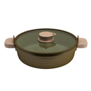 Poêle à frire profonde antiadhésive de 10/12 "avec deux poignées amovibles en silicone Marmite peu profonde Poêle sûre pour lave-vaisselle 2 en 1 - Product Image 4