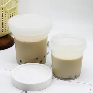 500ML Refoçada Fairy Grass Jar Espessado Matte Pudim Jar Taro Round Fruit Ice Cream Jar