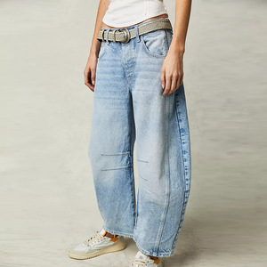 2026 New Barrel <strong>Jeans</strong> <strong>for</strong> <strong>Women</strong> Wide Leg Mid Rise <strong>Stretchy</strong> Loose Denim Ankle Pants Y2k Baggy Boyfriend <strong>Jeans</strong> - Product Image 2