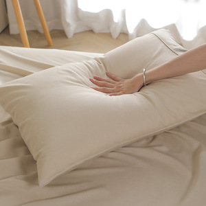 Qin Yue Bamboo Cotton <b>Bedding</b> <b>Set</b> 2.0m Bed Four-Piece Solid Color Breathable Simple Style Summer Spring Autumn Use - Product Image 2
