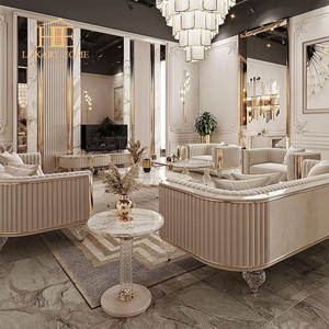 طقم كنب بتصميم إيطالي فاخر وخفيف 1+2+3 من قماش المخمل بأرجل أكريليك عالية الجودة، أثاث لغرفة المعيشة - Product Image 1