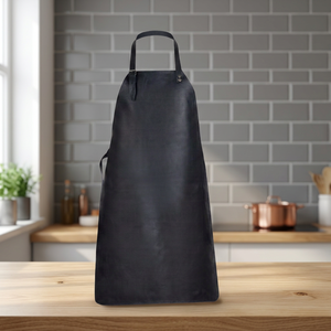 <b>Leather</b> Bib <b>Apron</b> Classic Style Durable Without Pockets For Cooking Daily Use - Product Image 3