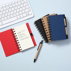 <span class=keywords><strong>Quaderno</strong></span> a Spirale in Carta Kraft con Logo Personalizzato, <span class=keywords><strong>Fogli</strong></span> <span class=keywords><strong>Bianchi</strong></span> e Note Adesive, Stampa Personalizzata - Blocco Note Regalo - Product Image 2