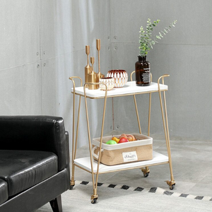 Nordic Metal Mobile Beverage Service Cart Cake <strong>Trolley</strong> Tea Cart <strong>Hand</strong>-Pulled Storage Rack Sideboard Home <strong>Small</strong> Dining Cart - Product Image 6