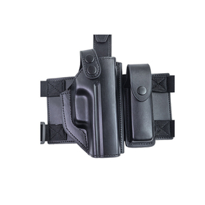 Étui tactique en cuir noir DSF62 avec sangles réglables pour accessoires de chasse - Product Image 3