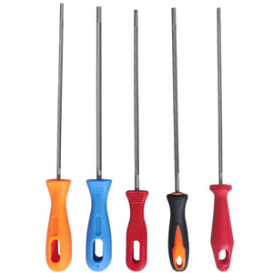 Lime à tronçonneuse en acier trempé, lime ronde universelle avec poignée pour affûter les chaînes en acier et en aluminium, facile à utiliser - Product Image 2