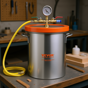 Cámara de desgasificación al vacío Vevor de 3 galones, recipiente a presión de acero inoxidable para la estabilización de madera y silicona - Product Image 2