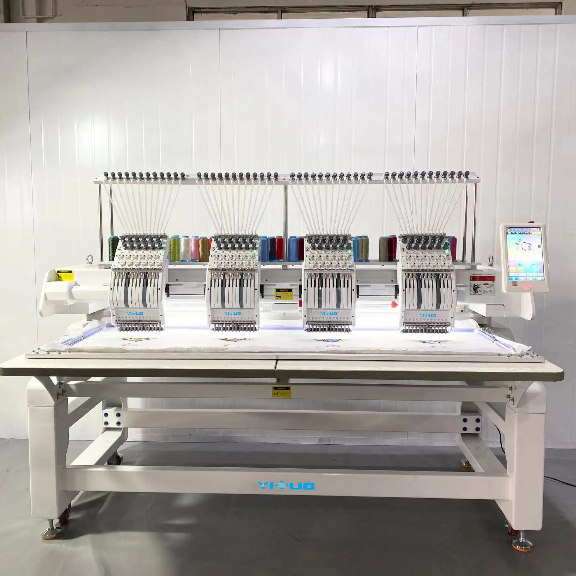 YISUO YS-1204 Commercial Four Heads 12 Needles Computer Flat Embroidery Machine Hat Embroidery Machine