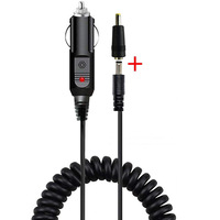 Câble spiralé 12V pour allume-cigare vers 5.5x2.1mm DC avec indicateur LED, cordon d'alimentation de voiture à ressort