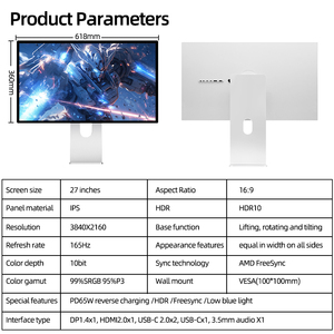 Kuycon Q27A curvo Monitor LCD 2K 165Hz frequenza di aggiornamento ingresso USB per uso domestico con PC o Desktop <span class=keywords><strong>27</strong></span> utilizzato Monitor <span class=keywords><strong>a</strong></span> LED" - Product Image 5