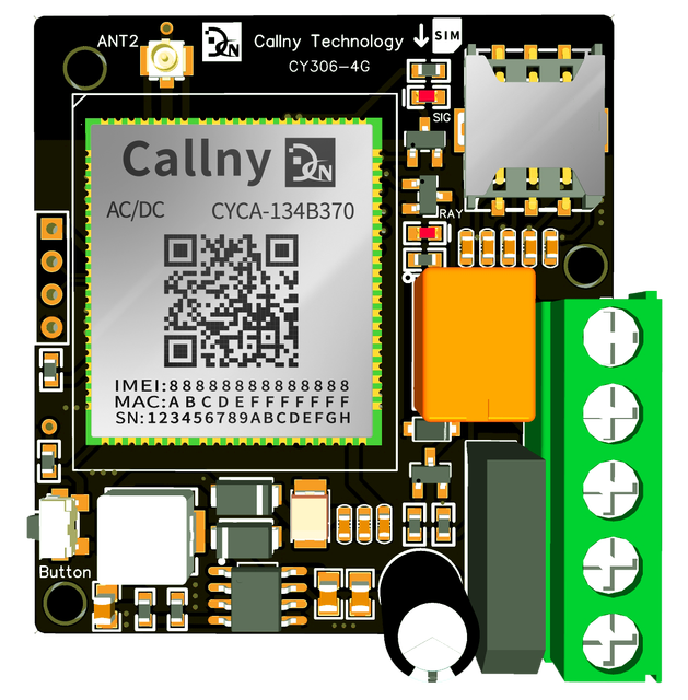 Custom Casing Wireless Gsm Remote Switch Gate Receiver Motherboard Chip CY306 Mini 4G Cellular Single Relay Output Controller