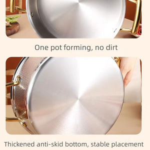 Zunck Moderne, Marmite à fond double en acier inoxydable 304 à motif martelé, compatible avec les cuisinières à <span class=keywords><strong>induction</strong></span> et les cuisinières à gaz - Product Image 6