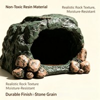 Caverne de simulation en résine pour reptiles, abri décoratif pour terrarium pour lézards, geckos, araignées, ornement d'habitat naturel