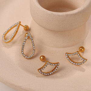 Pendientes Geométricos de Aleación de Zinc con Engaste de Bisel, Joyería de Moda para Fiesta, Diseño de Cubo Irregular, Pendientes para Mujer - Product Image 3