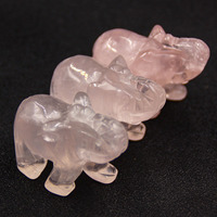 HY Wholesale - Sculpture d'animaux en pierre semi-précieuse, rose quartz, canard mandarin, haute qualité 2018