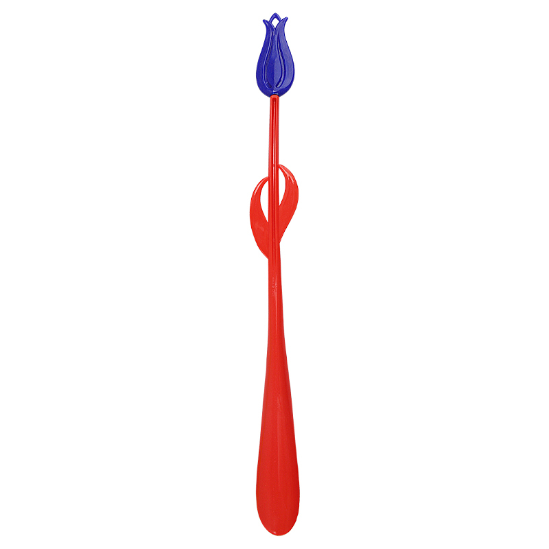 Fleur bleue à tige rouge