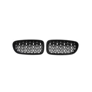 Parrilla Delantera BMW para Serie 5 F10 Modelo Meteor 2011-2016, Negro Brillante y Medio Plateado, Material ABS - Product Image 3