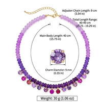 Handgemaakte zirkoon hanger met regenboogkleurige kralen, natuurlijke kralen choker ketting voor vrouwen, zomer sieraden