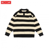 OEM ODM Strick pullover Custom Overs ized Sweater Unisex Großhandel Streifen Pullover Polo Neck Sweater für Männer