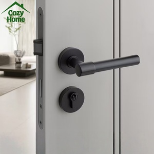 Set di Maniglie e Serrature per Porte con Design Separato, Maniglia Interna in Ottone Massiccio Oro Opaco, Set Maniglie per Porte con Funzione Privacy e Passaggio - Product Image 6
