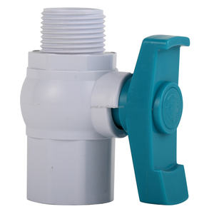 บอลวาล์วพีวีซีแบบเกลียวสำหรับผู้ชายและผู้หญิงบอลวาล์ว PVC แบบมีที่จับสีขาวแดงน้ำเงินดำ - Product Image 1