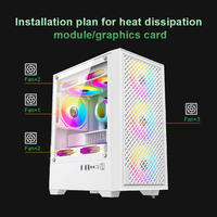 Boîtier PC haute densité avec support de refroidissement liquide 240 mm, verre trempé, format MATX, pour bureau