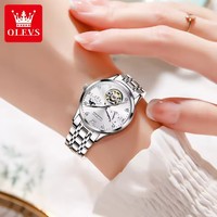 Offre Spéciale OLEVS 6608 mode montres Tourbillon Style automatique mécanique montre pour femmes étanche lumineux dame horloge 2025