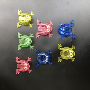 Juguete de Rana Saltarina de Plástico, Ranas Novedosas Divertidas que Rebotan al Presionar con el Dedo, para Niños, Regalos de Fiesta de Cumpleaños y Pascua, Color Aleatorio - Product Image 2