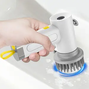 Kitchen Cleaning Tool USB 5 in 1 Cleaner Bathroom Bathtub Clean Brush Spin Scrubber Electric Cleaning Brush to Dishwashing Sink