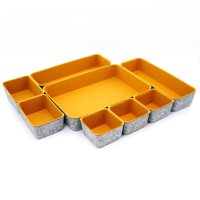 Boîte de rangement rectangulaire en feutre thermoformé, tiroir moulé, solution d'organisation pour bureau et maison