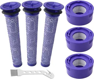 High Quality Vacuum Cleaner Filter compatible with 3 Pack Dysons V6 Pre Filters ,3 Pack Post HEPA Filters, 1 bush