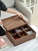 Organizer da Ufficio in Legno di Noce Massiccio Fatto a Mano, Ecologico, con Giunzione a Mortasa e Tenone, Scatola Multifunzione Minimalista 30x20.5x9cm