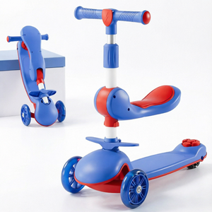 Trottinette à bas prix pour enfants, 3 roues, vente en gros, multifonction, légère, pliable, pour bébé - Product Image 1