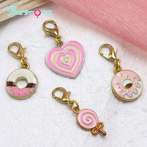 Bestone Porte-clés porte-clés personnalisé en métal avec breloque de sac en métal fleur coeur rose pour filles Cadeau - Product Image 4