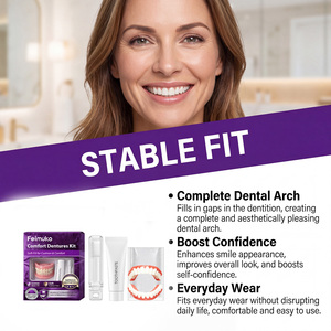 Kit <span class=keywords><strong>de</strong></span> modification <span class=keywords><strong>de</strong></span> prothèse dentaire Feimuko : s'adapte au contour des gencives, confortable à porter, kit <span class=keywords><strong>de</strong></span> soins dentaires portable - Product Image 4