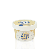 Gobelet à dessert en papier kraft biodégradable à paroi simple, enduit de PE, de qualité alimentaire, résistant à la congélation et écologique, pour glace et couvercle.